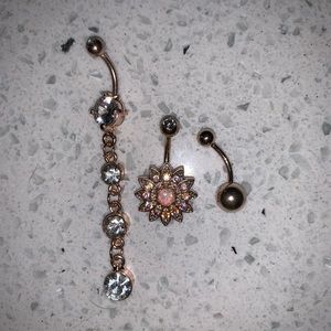 💜 NWOT lot rose gold belly rings
